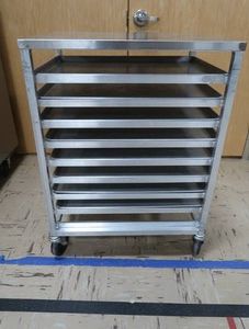 NSF STAINLESS STEEL 8 PAN SERVING RACK