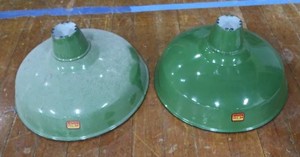 2 16 VINTAGE APPLETON RLM GREEN ENAMEL LIGHT SHADES