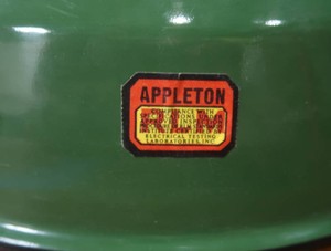 2 16 VINTAGE APPLETON RLM GREEN ENAMEL LIGHTSHADES