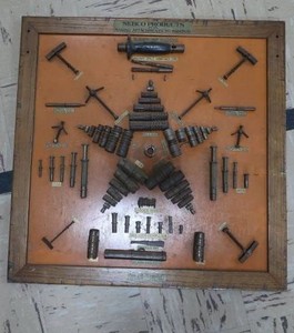 ANTIQUE  VINTAGE INDUSTRIAL COLLECTABLE FRAMED IN WOOD
