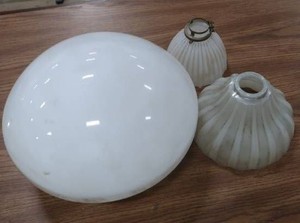ANTIQUE MILK GLASS LIGHT SHADES