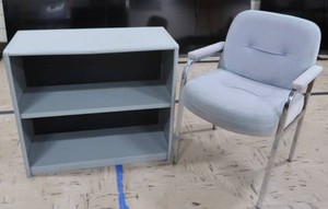 METAL SHELF AND CHAIR