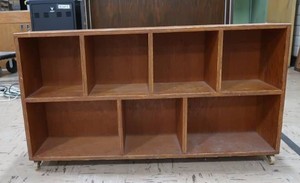 SHORT 7 CUBBY WOODEN SHELF