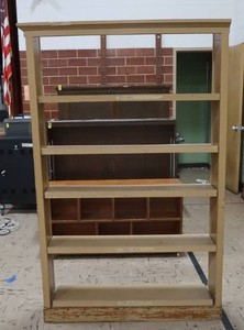 WOOD 5 CUBBY TALL SHELF