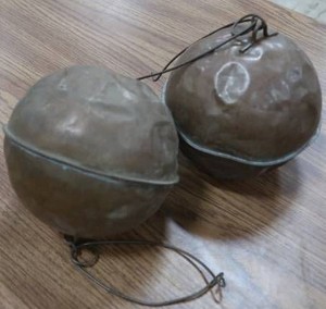 2 ANTIQUE COPPER TANK FLOATS
