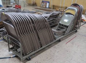 30 METAL FOLDING CHAIRS ON ROLLING CART
