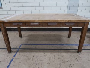 WOODEN SCHOOL LIBRARY TABLE