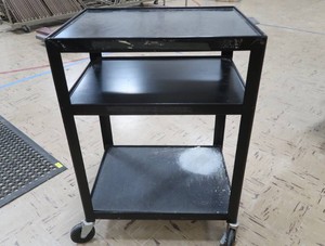 BLACK METAL ROLLY CART