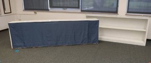 2 WHITE WOOD SHELVES