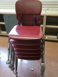 6 SMALLER RED CHAIRS