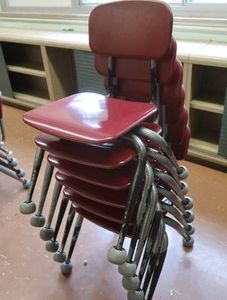 6 SMALLER RED CHAIRS