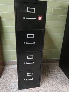 BLACK METAL FILE CABINET