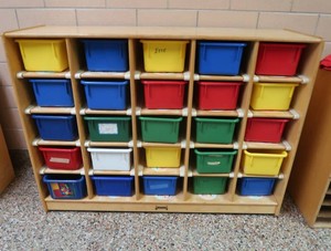 25 CUBBY WOODEN SHELF