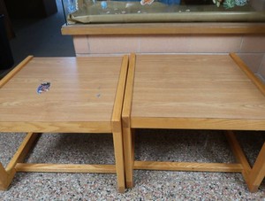 2 SQUARE WOODEN TABLES