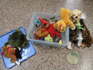 COLLECTABLE BOX OF STUFFED ANIMALS AND BEANY BABIES