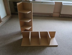 2 SOLID OAK SHELF DIVIDERS