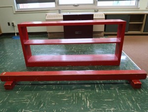 RED BALANCE BEAM AND SHELF