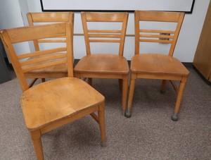 4 SOLID OAK VINTAGE CHAIRS