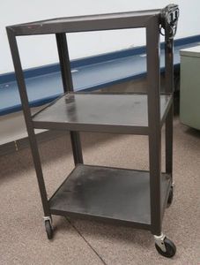 BLACK METAL ROLLY CART