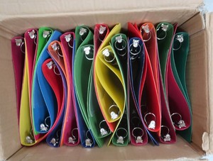 BOX FULL OF BRAND NEW 3 RING BINDERSFOLDERS