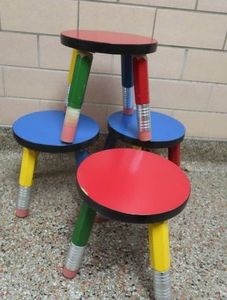 4 ADORABLE KIDS PENCIL STOOLS