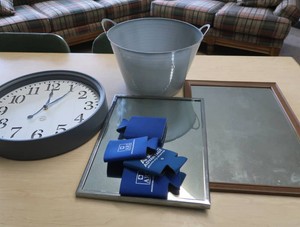 2 NICE MIRRORS CLOCK, CAN KUUZIS & MORE