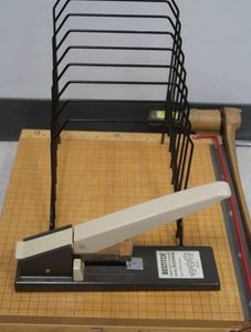JUMBO PAPER CUTTER-FILE RACK-HOLE PUNCH