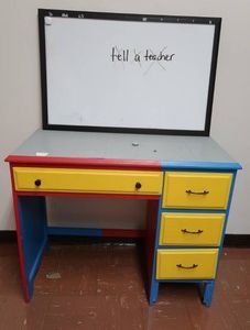 ADORABLE LEGO DESK AND WHITE BOARD