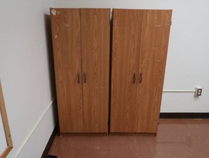 2 MATCHING WOODEN CABINETS