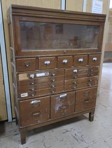 SHAW-WALKER WOODEN STACKING  LIBRARY FILE CABINET