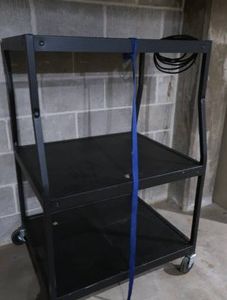 OVERSIZED CURVED METAL ROLLEY CART