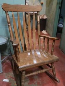 OVERSIZED WOODEN ROCKING CHAIR