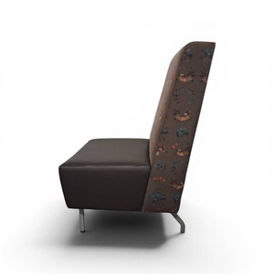 Lounge Reception Armless Guest Chair featuring Brushed Steel Legs