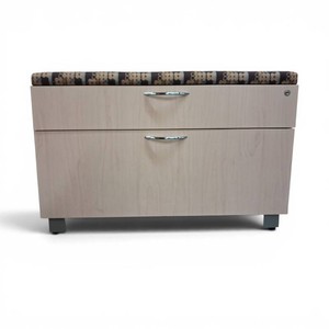 2 Door Wood Cabinet with Cushion Top  Dimensions 36 x 24 x 18