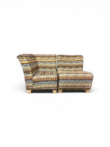 Modular 2-Seater Sofa with Distinct Geometric Pixel-Patterned Upholstery