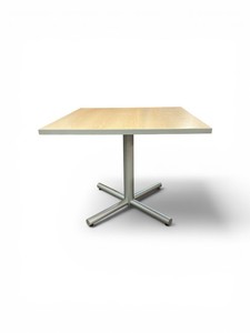 Square Folding Tabe With Wood-Grain Laminate Top  Dimensions 36 x 36 x 29