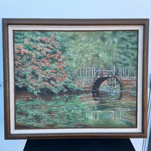 Oil painting of bridge and tree by Wanda Mumm