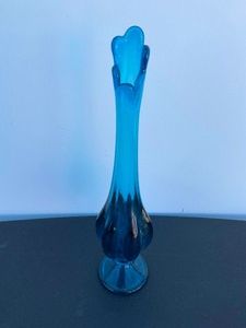 Blue glass vase
