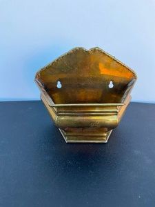 Gold metal wall planter
