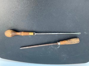 Vintage wood handle steel and screwdriver