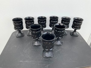 Set of 9 Vintage Noritake black glasses