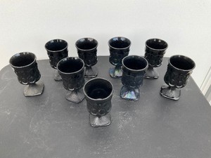 Set of 9 Vintage Noritake black glasses