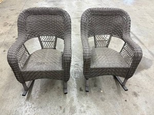 Wicker Patio Rocking Chairs (Lot of 2)