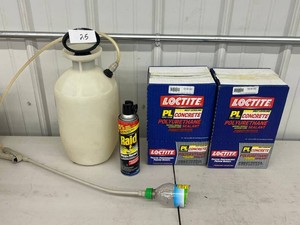 Garden Sprayer, Loctite & Raid Mixed Lot - contents unverified