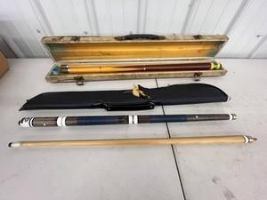 2 Pool Cue Sticks in Cases - Includes 1 Crest Cue Set in Case