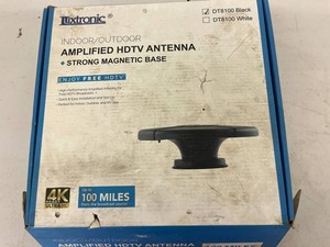 HDTV Antenna - Tuxtronic DT8100 Black IndoorOutdoor Amplified in Orig Box