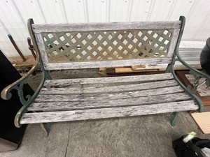 Garden Bench - Wrought Iron Wood Slat 49 W