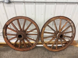 Wagon Wheels - Vintage Wooden Pair