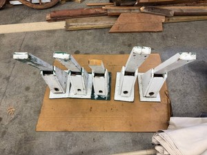 Wooden Bird Houses Painted White & Green (Lot of 5)