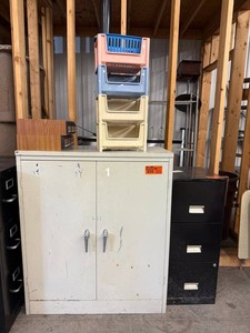 Storage Cabinet, File Cabinet & Cassette Organizers Mixed Lot